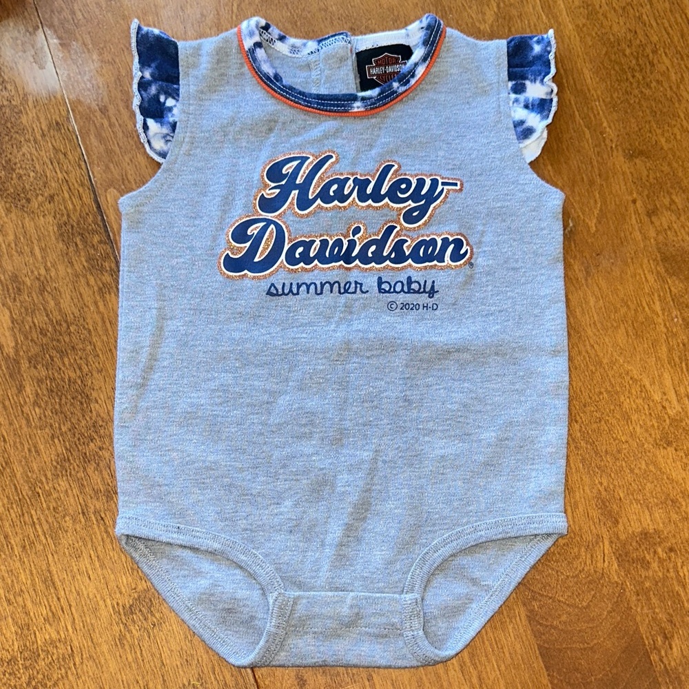Harley-Davidson Gray Baby Bodysuit 6-9M